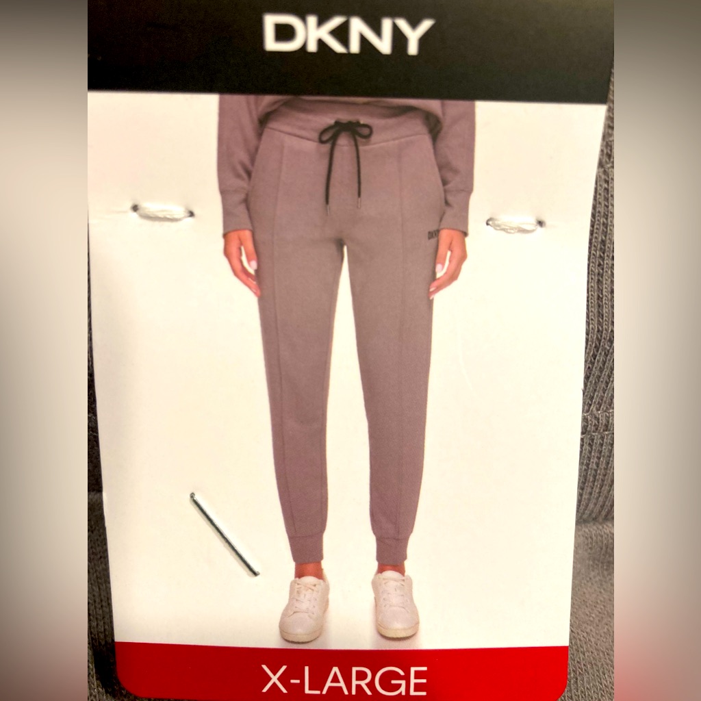 New Dkny Woman’s Xl Gray Fleece Drawstring Jogger Msrp $69.50